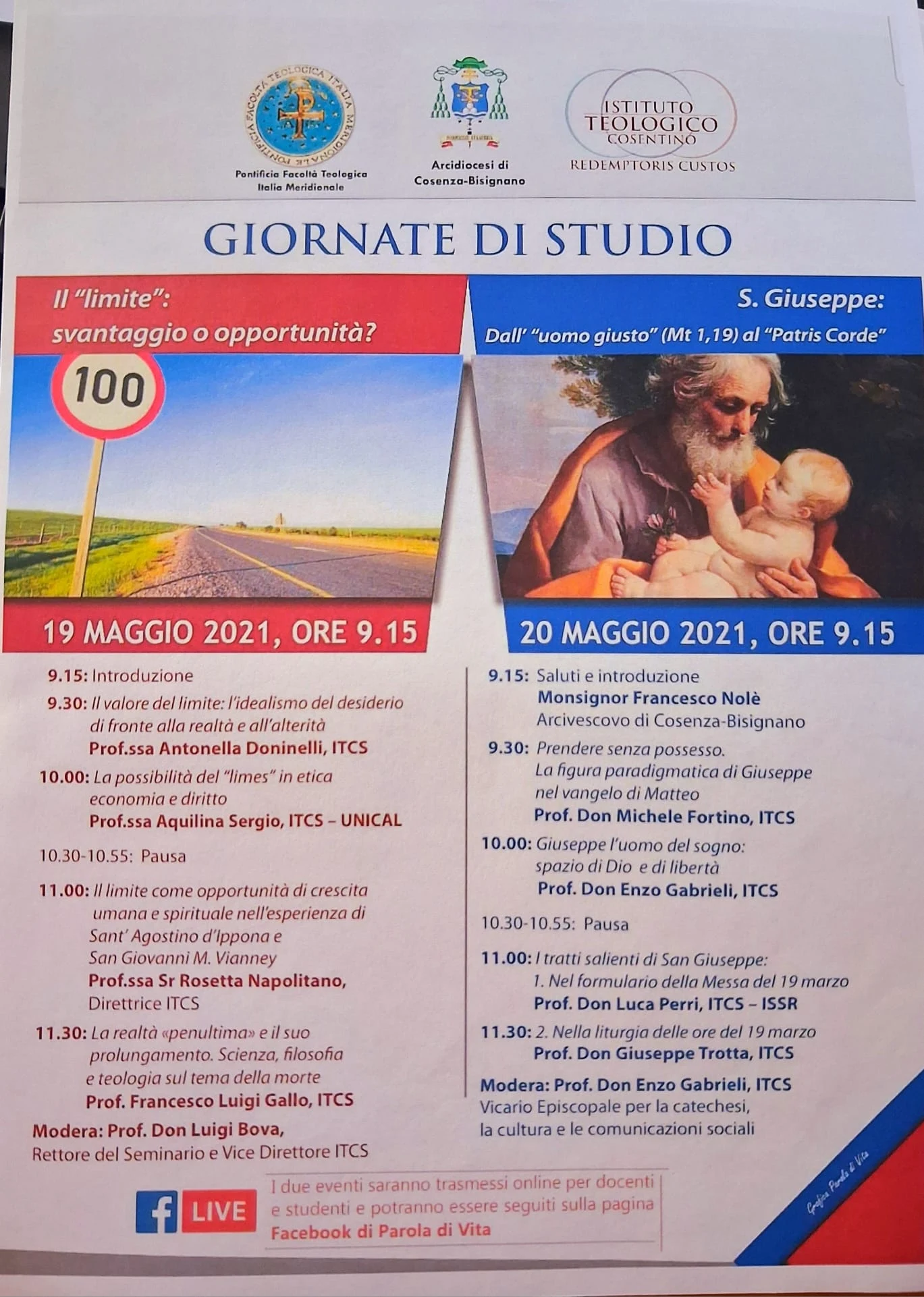 Giornate di studio dell'Istituto Teologico Cosentino "Redemptoris Custos"